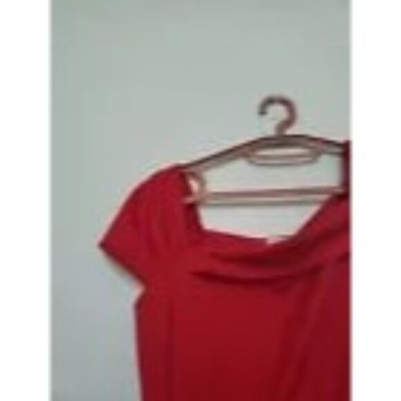 Belle Poque Women S Mini Dress Red Asymmetrical Side Slit Pleated Cocktail NWT - Picture 4 of 5
